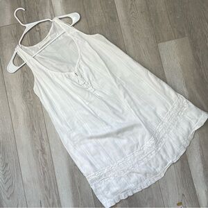 Boho Peasant Sundress sleeveless tank mini womens White (small) romantic cottage